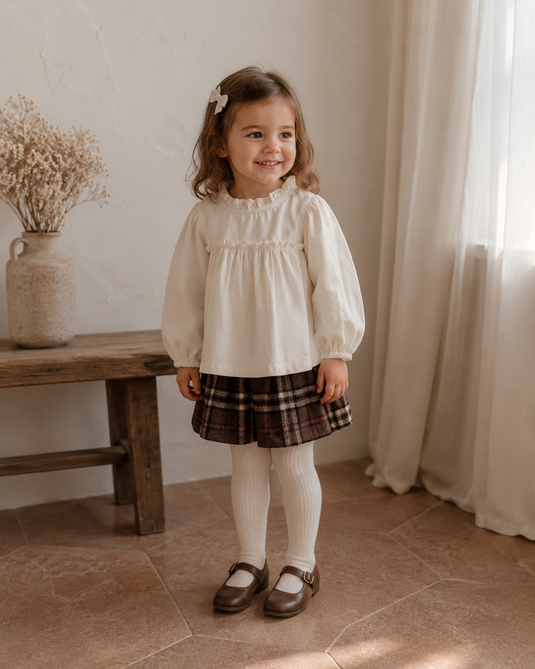 Blouse Floralie bébé fille en coton – Automne-Hiver