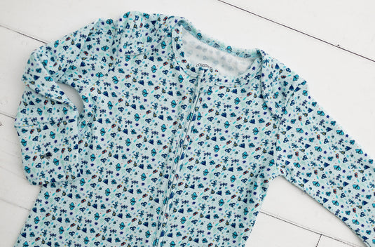Barboteuse bébé garçon coton bio motif danse des papillons – Kaki Lilas