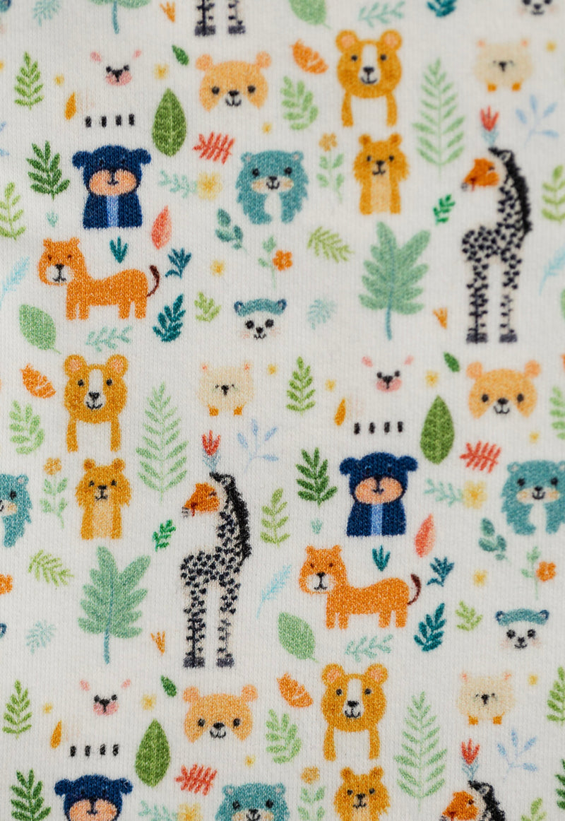 Chargez l'image dans la visionneuse de la galerie, Barboteuse bébé garçon coton bio motif animaux amusants – Kaki Lilas
