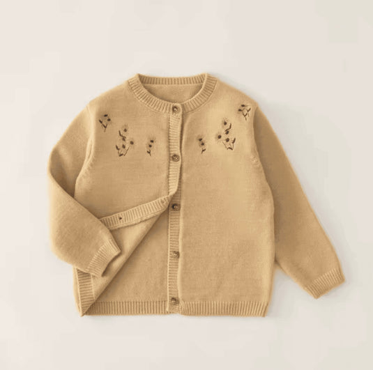 Cardigan bébé brodé en coton doux – Kali