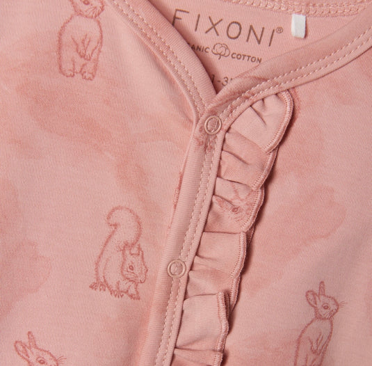 Fixoni Girls' One-Piece Squirrel Print Pajamas