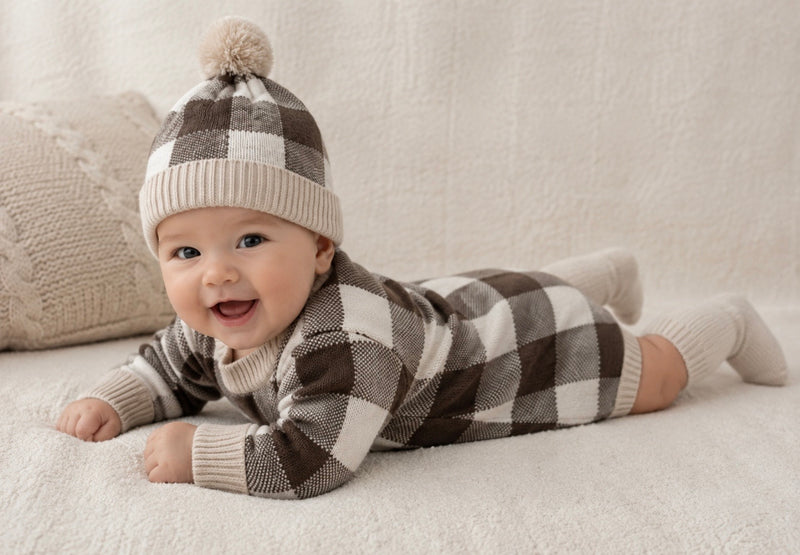 Load image into Gallery viewer, Baby boy's long-sleeved plaid jumpsuit – Kali
