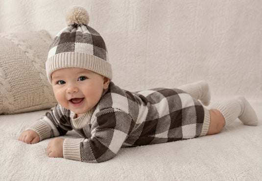 Baby boy's long-sleeved plaid jumpsuit – Kali