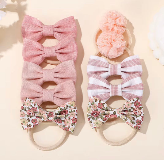 Patterned fabric hair bows – Autumn-Winter