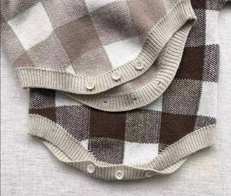 Load image into Gallery viewer, Baby boy's long-sleeved plaid jumpsuit – Kali
