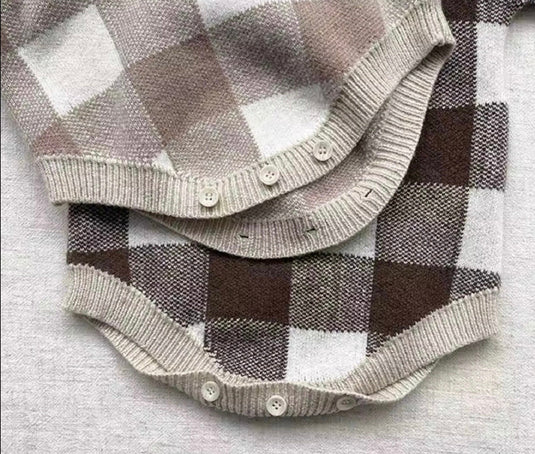 Baby boy's long-sleeved plaid jumpsuit – Kali