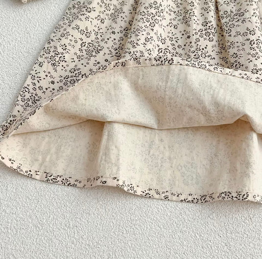 Robe fille à manches longues imprimé fleuri doux – Modèle Kali