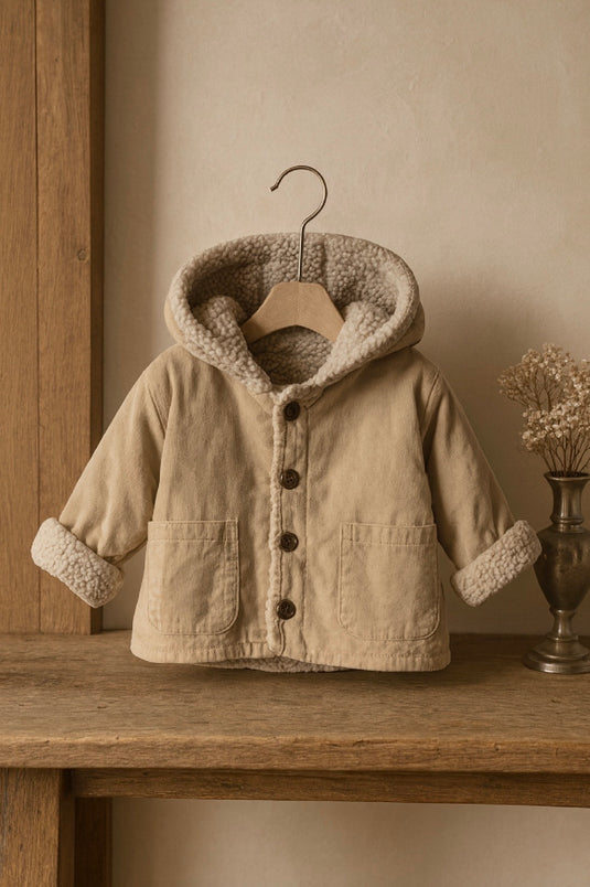 Warm and soft lamb wool-style coat for boys