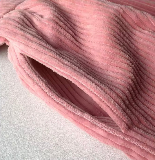 Robe longue pour fille en velours côtelé rose – Kali 🌸 - Pré-commande