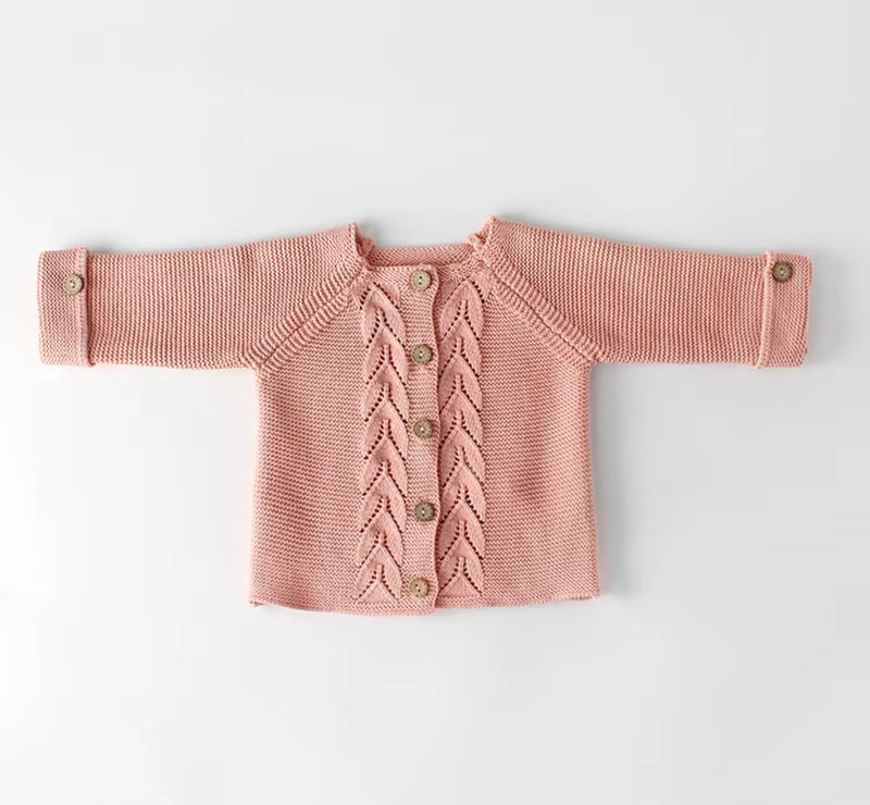 Chargez l'image dans la visionneuse de la galerie, Cardigan bébé fille en tricot de coton

