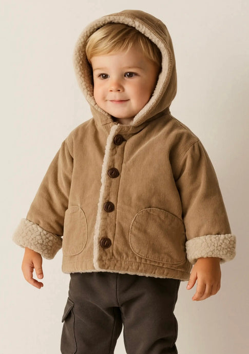 Manteau bébé style laine d’agneau chaud et doux – Kali