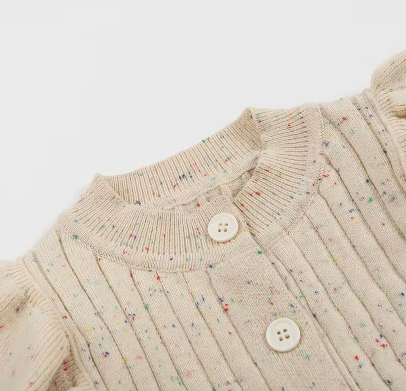 Chargez l'image dans la visionneuse de la galerie, Barboteuse bébé fille en coton à manches longues motif moucheté

