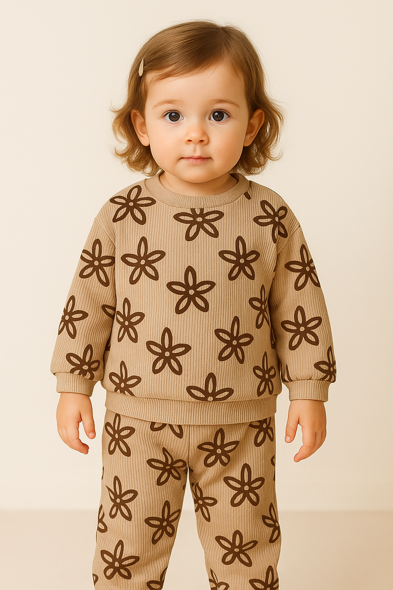 Load image into Gallery viewer, Ensemble fille 2 pièces fleurs automne-hiver – Kali - Boutique Kaki Lilas
