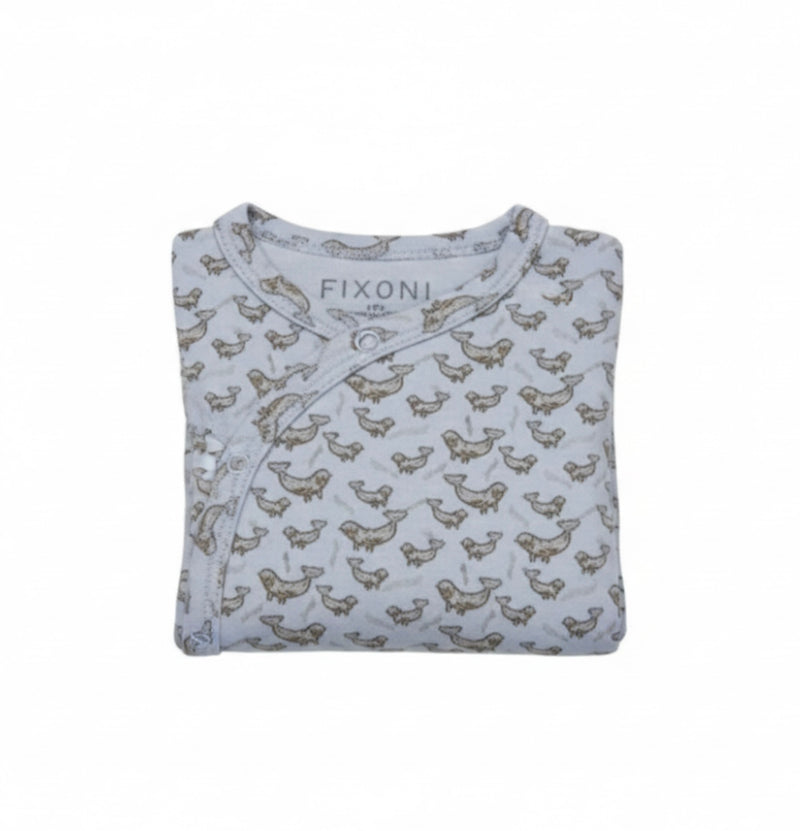 Load image into Gallery viewer, Fixoni Whale Boy's Pajamas - Fog Blue
