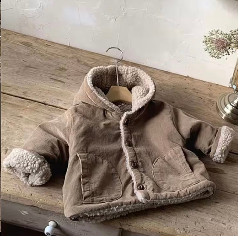 Load image into Gallery viewer, Warm and soft lamb wool-style coat for boys
