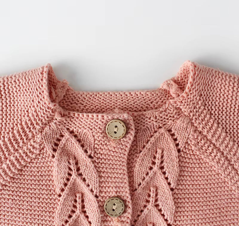Chargez l'image dans la visionneuse de la galerie, Cardigan bébé fille en tricot de coton
