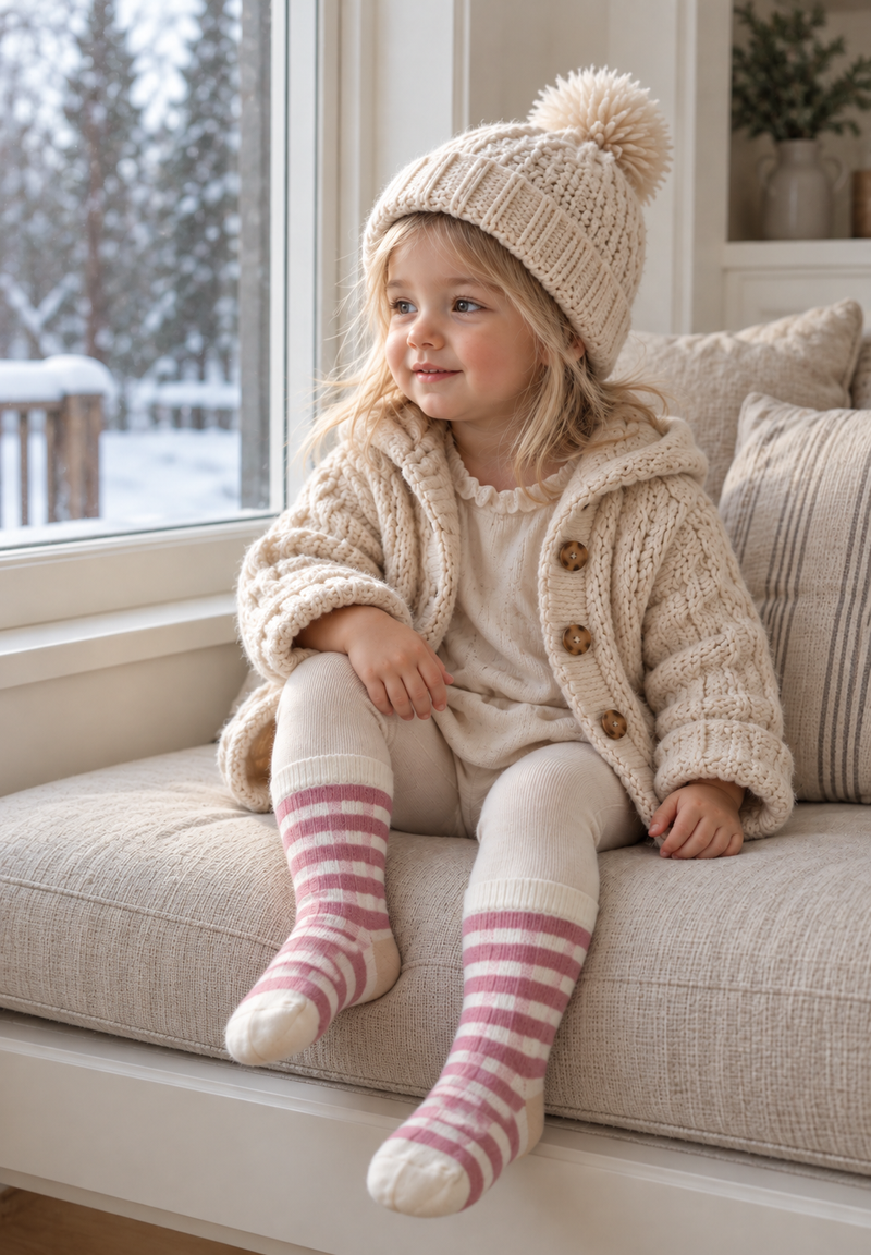 Load image into Gallery viewer, Chaussettes d’hiver doublées pour enfant 100% coton
