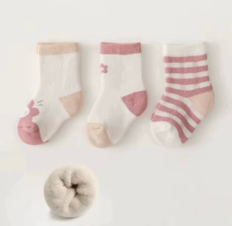 Load image into Gallery viewer, Chaussettes d’hiver doublées pour enfant 100% coton

