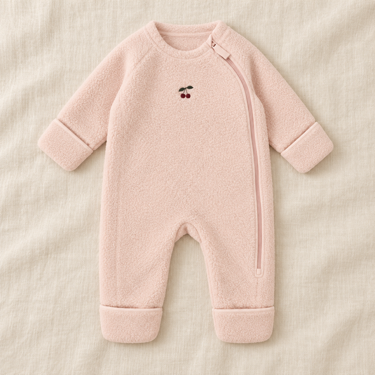 Barboteuse bébé en polaire douce à fermeture éclair – Fille et garçon -Pre-commande