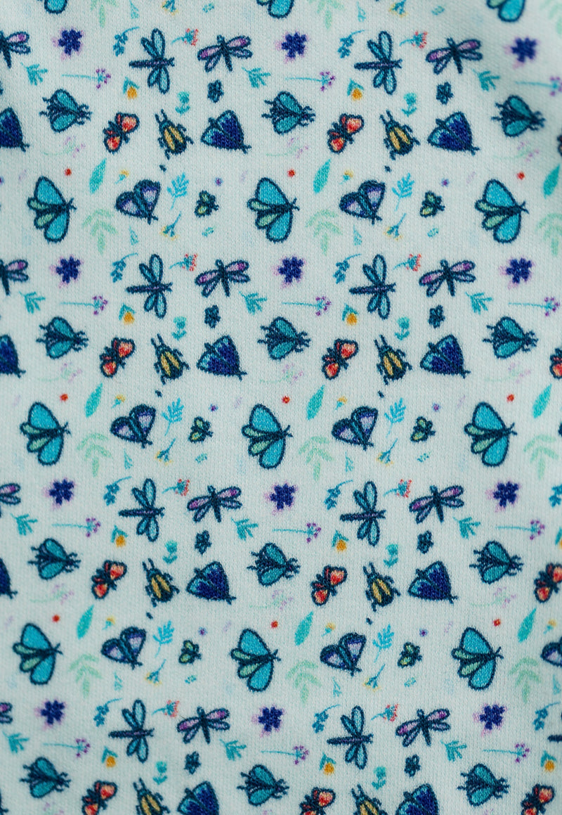 Chargez l'image dans la visionneuse de la galerie, Barboteuse bébé garçon coton bio motif danse des papillons – Kaki Lilas
