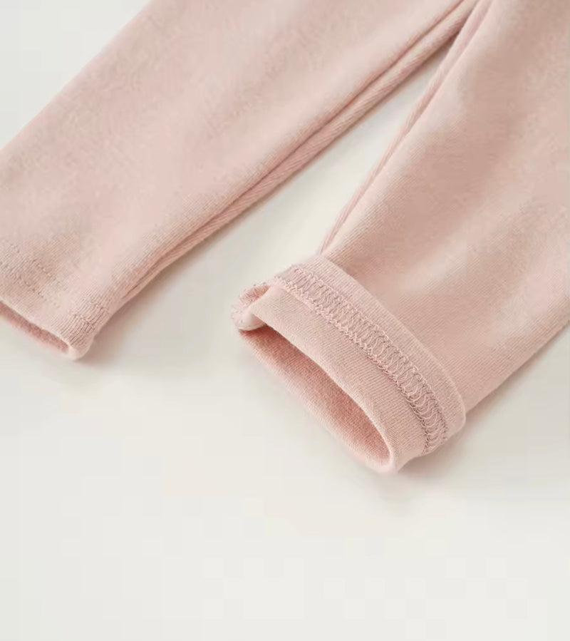 Chargez l&#39;image dans la visionneuse de la galerie, Leggings en coton doux pour filles – Kaki Lilas
