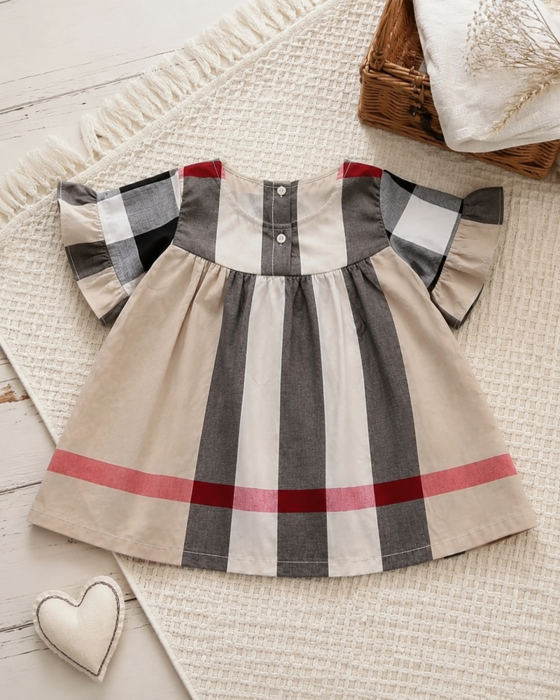 Chargez l'image dans la visionneuse de la galerie, Robe bébé fille style britannique à carreaux – Automne-Hiver
