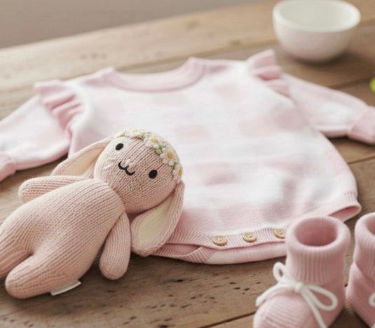 Soft cotton long-sleeved baby girl romper