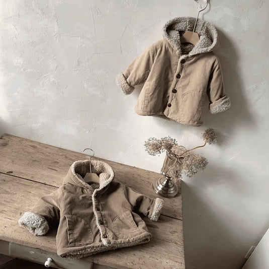 Manteau bébé style laine d’agneau chaud et doux – Kali