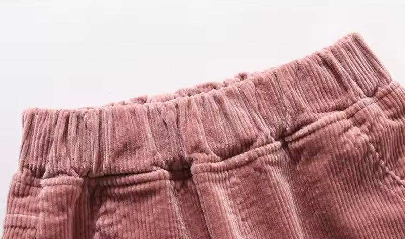 Load image into Gallery viewer, Girls' corduroy trousers with rabbit print – Kali
