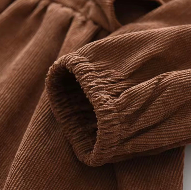 Load image into Gallery viewer, Corduroy Ruffle Dress for Girls - Autumn-Winter
