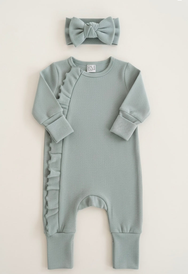 Load image into Gallery viewer, Baby girl cotton soft romper with headband – Kali
