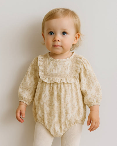 Barboteuse bébé fleurie coton doux – style bohème chic – Kali