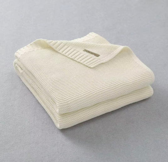 Couverture tricotée bébé en coton 100 % – Modèle Kali