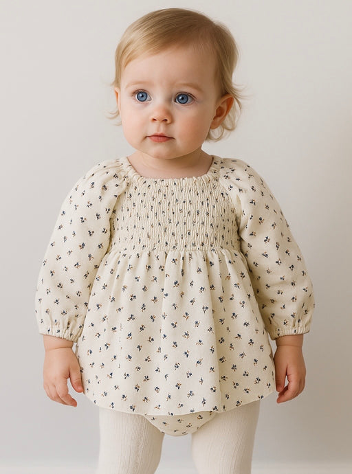 Cache-couches bébé manches bouffantes chic en coton – Kali