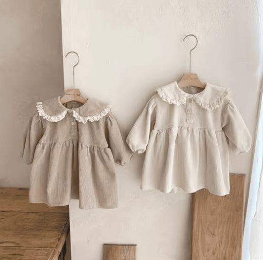 Robe fille deux tons – Modèle Kali en coton doux, style élégant