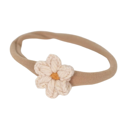Bandeau bébé fleuri fait main
