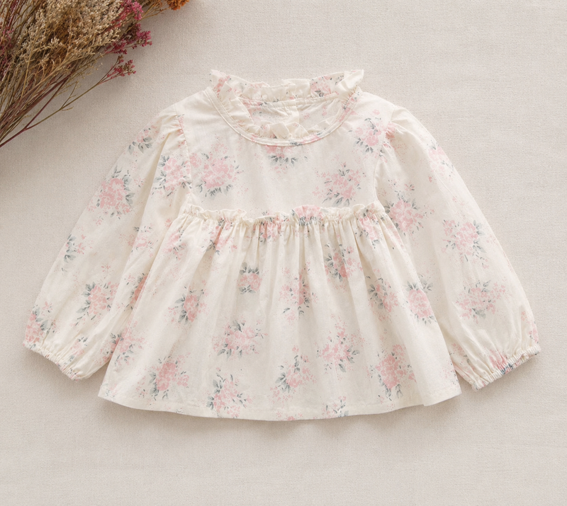 Load image into Gallery viewer, Baby girl's Floralie cotton blouse – Autumn-Winter
