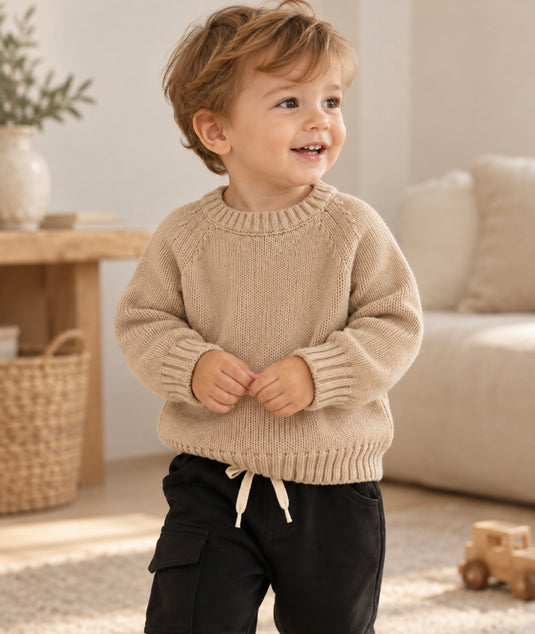 Pull en tricot de coton pour bébé et garçon – Automne-Hiver