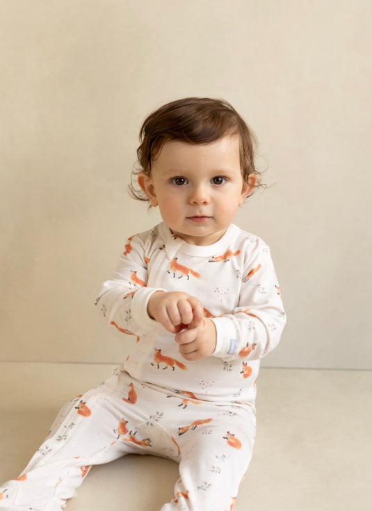 Pyjama modal une pièce pour bébé imprimé à motifs de renard