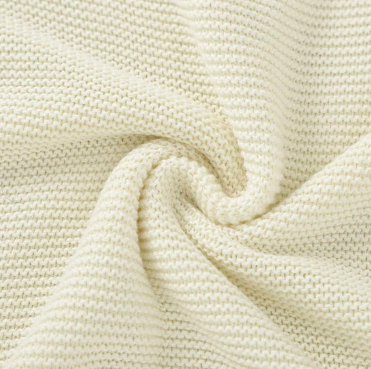 Couverture tricotée bébé en coton 100 % – Modèle Kali