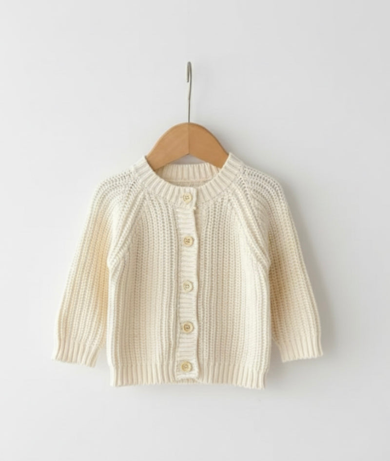 Load image into Gallery viewer, Baby girl soft knit cardigan winter ivory - Kali
