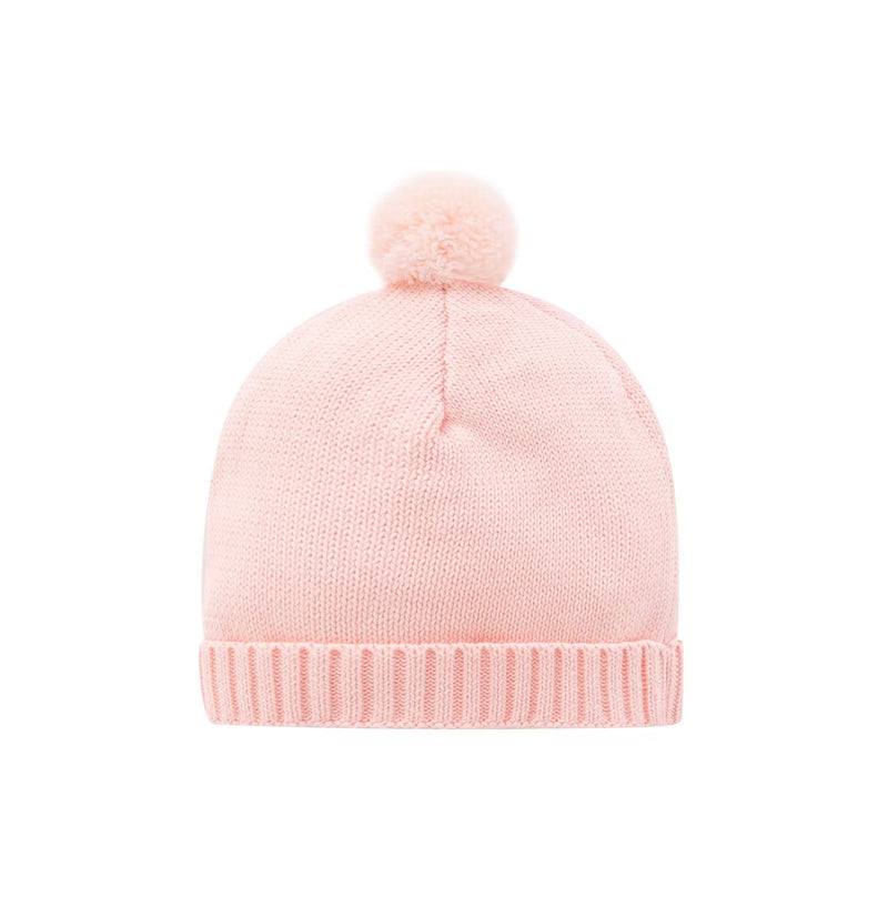 Chargez l'image dans la visionneuse de la galerie, Barboteuse bébé fille en tricot de coton rose brodé motif floral avec bonnet – Kali
