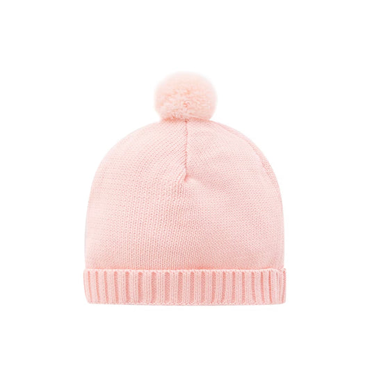 Barboteuse bébé fille en tricot de coton rose brodé motif floral avec bonnet – Kali