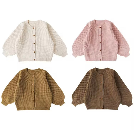 Soft knit vintage baby girl cardigan for Kali