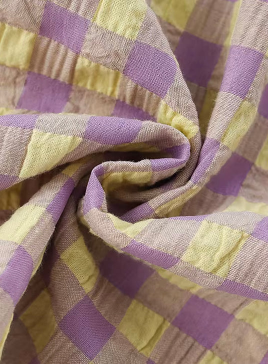 🌸 Robe à carreaux lavande pour fille – Kali