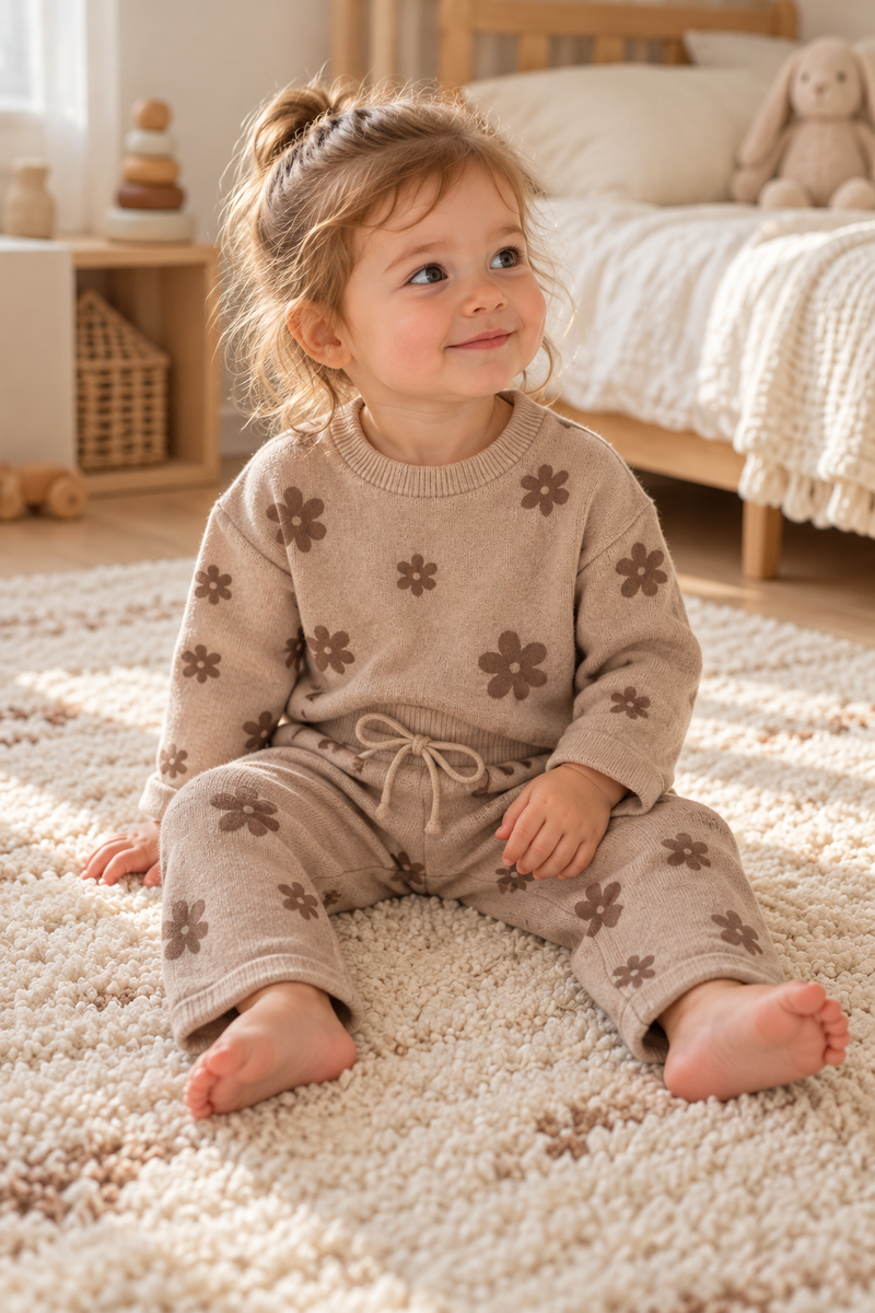 Chargez l'image dans la visionneuse de la galerie, Ensemble fille en coton à motifs fleuris – Kali 🤍 - Pré-commandé
