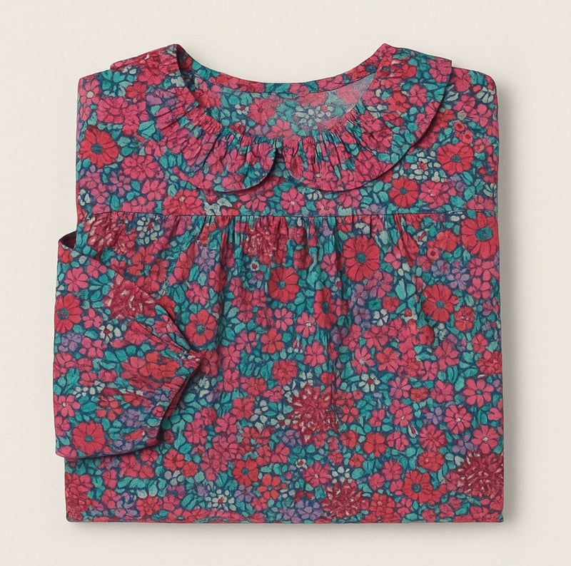 Chargez l&#39;image dans la visionneuse de la galerie, Robe fille à fleurs fuchsia – Modèle doux et coloré – Kali
