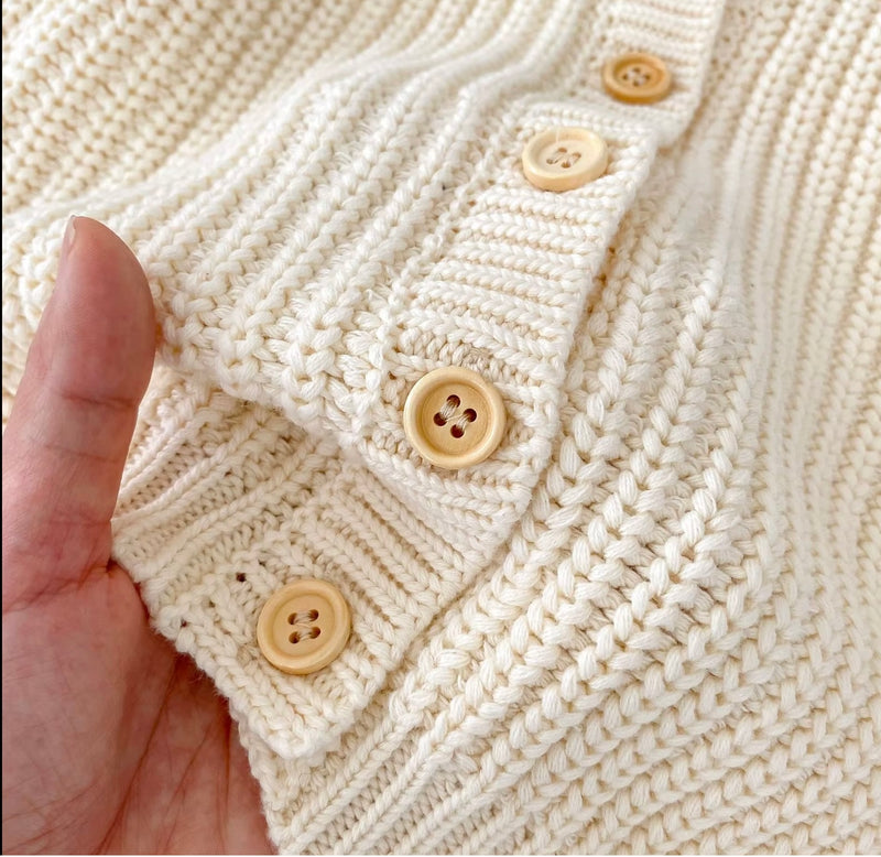 Load image into Gallery viewer, Baby girl soft knit cardigan winter ivory - Kali
