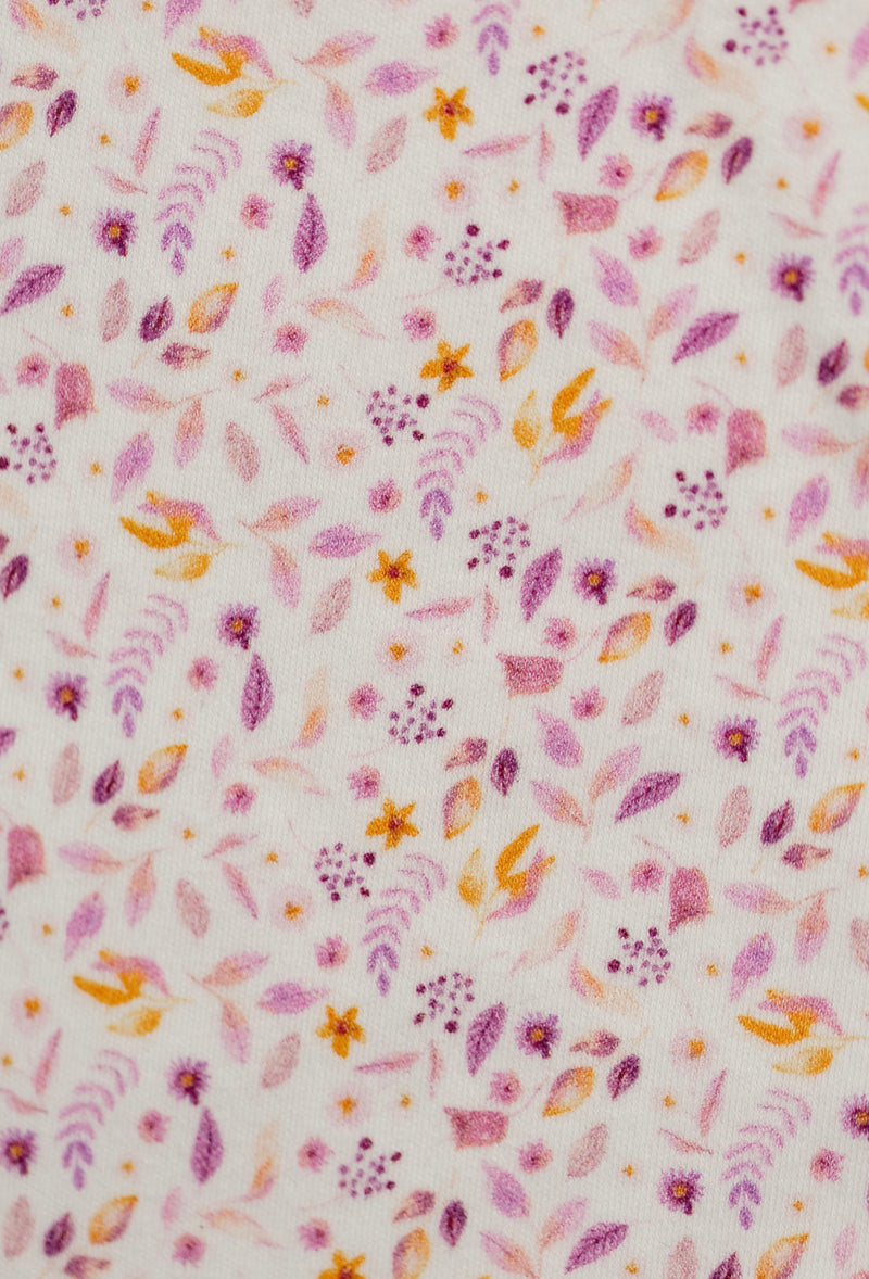 Chargez l&#39;image dans la visionneuse de la galerie, Barboteuse bébé coton bio motif feuilles lavandes – Kaki Lilas

