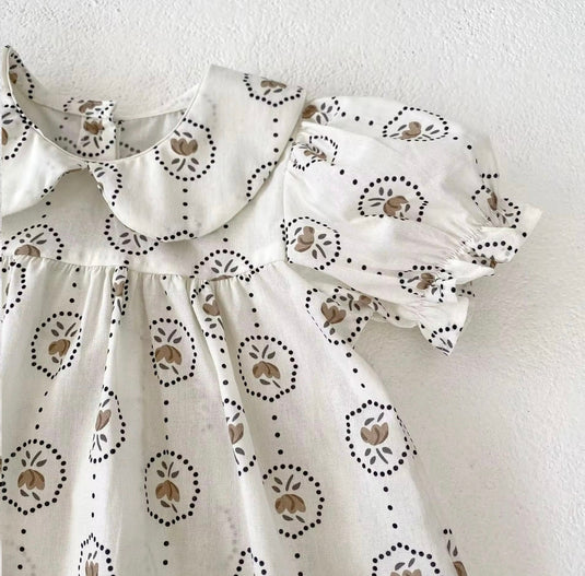 Baby girls' summer floral dot romper